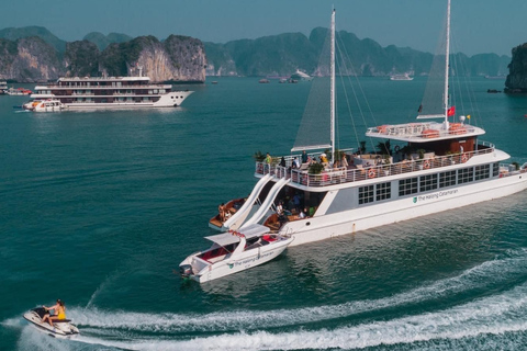 Hanoi:Halong Catamaran 5* Day Cruise,champoline,water slide Without Transfer Service