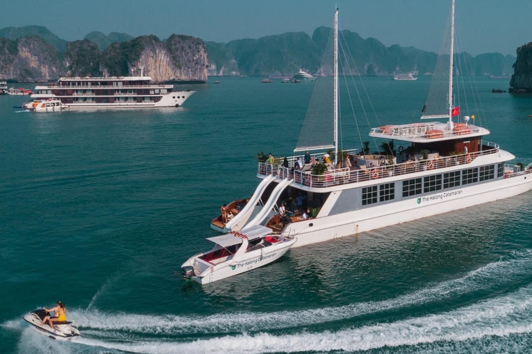 Hanoi:Halong Catamaran 5* Day Cruise,champoline,water slide Without Transfer Service