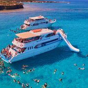 Polis: Paphos & Blaue Lagune Bootsfahrt mit Wasserrutsche