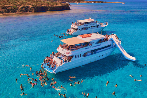 Polis: Paphos & Blue Lagoon Boat Cruise with Waterslide