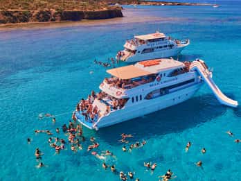 Polis: Paphos & Blaue Lagune Bootsfahrt mit Wasserrutsche
