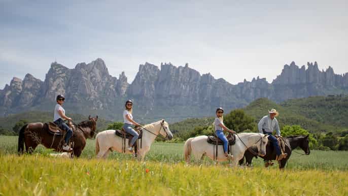 from barcelona halfday montserrat horse riding tour