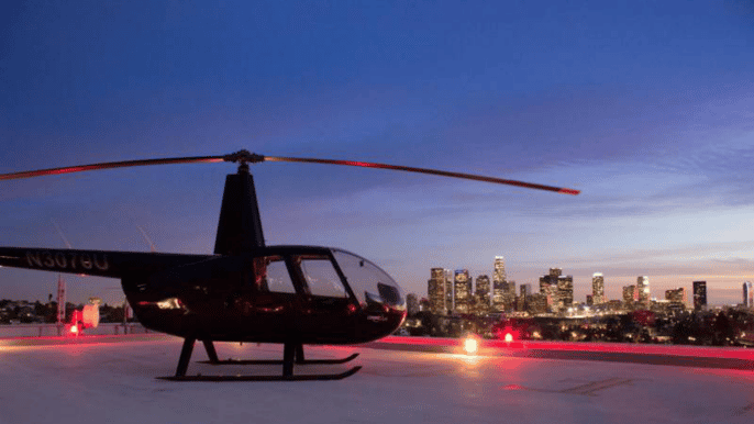 los Ángeles recorrido en helicóptero por el centro de aterrizaje