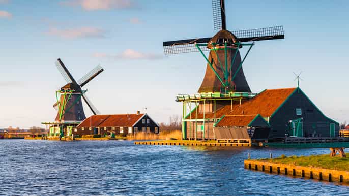 de amsterdã moinhos de vento de zaanse schans em espanhol