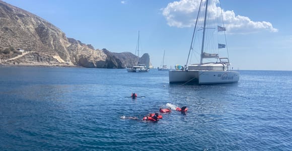 Santorini: Morning or Sunset Cruise with BBQ & Drinks