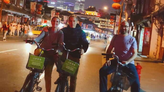 shanghai charming night small group bike tour