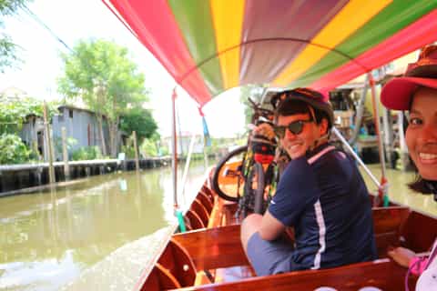 Bangkok: Cykel- og bådtur til flydende marked med frokost