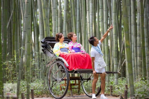 Kyoto: Arashiyama Customized Rickshaw Tour & Bamboo ForestRondleiding van 70 minuten: wandeling in het bamboebos - ochtend