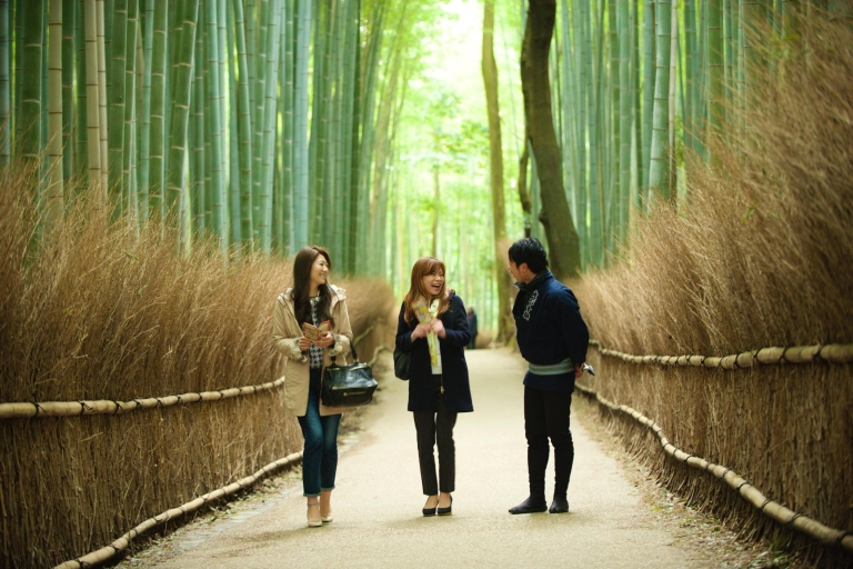 Kyoto: visite guidée en pousse-pousse et forêt de bambous sur mesure d'ArashiyamaCircuit expert de 190 minutes: Tenryuji, Bamboo, Sagano - Matin
