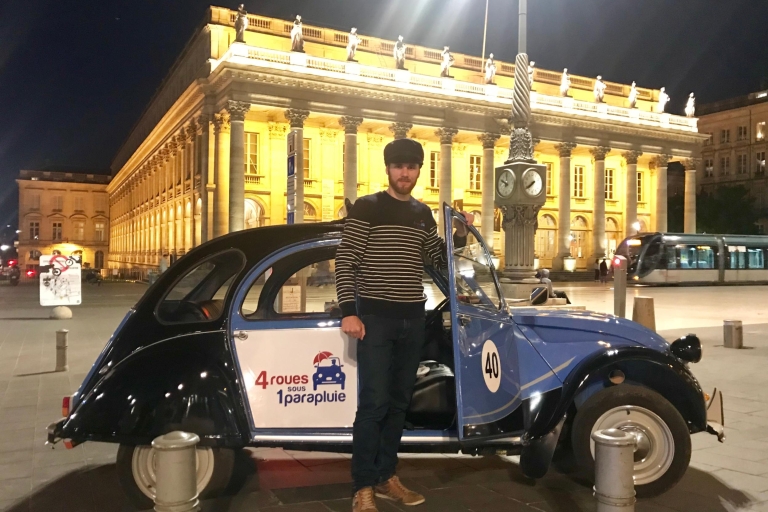 Bordeaux : visite privée en soirée en Citroën 2 CVVisite privée le soir de 1 h 30 en Citroën 2 CV