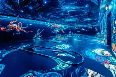 Minigolfkokemus: 3D Hehkuva pimeässä Mustavalo Mini Golf Experience (minigolf)
