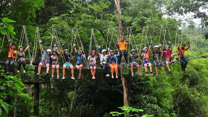 kanchanaburi tree top adventure park admission ticket