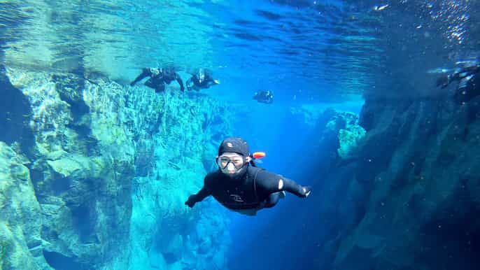 silfra snorkeling and golden circle tour with free photos
