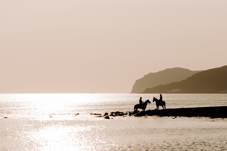 Santorini: esperienza di equitazione nel paesaggio vulcanicoSantorini: tour a cavallo dei paesaggi vulcanici