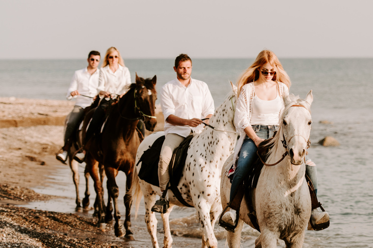 Santorin : équitation dans un paysage volcanique