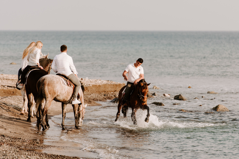 Santorin : équitation dans un paysage volcanique