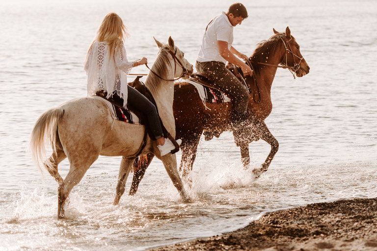 Santorin : équitation dans un paysage volcanique