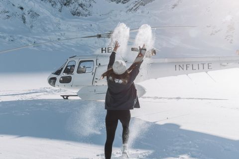 Mont Cook : vol panoramique en hélicoptère avec atterrissage dans les Alpes