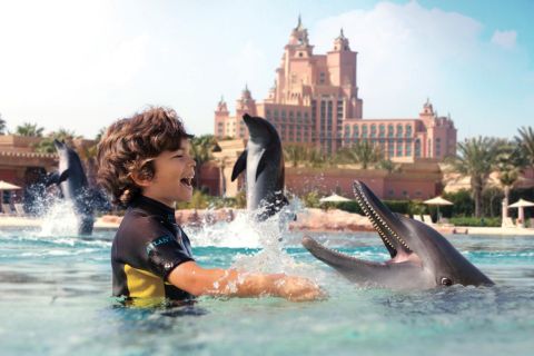 Dubai: Delfinmøte i Atlantis vannpark
