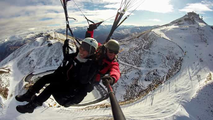 queenstown winter tandem paragliding summit instructional