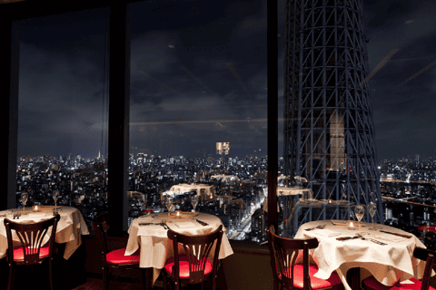 tokyo skytree with lunch/dinner at overlooking restaurant