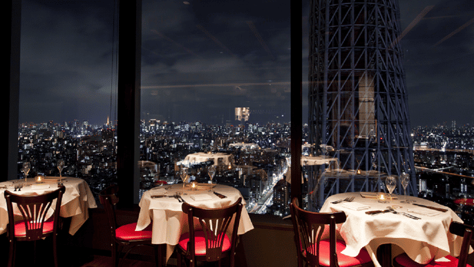 tokio skytree und mittag/abendessen im ausblickrestaurant