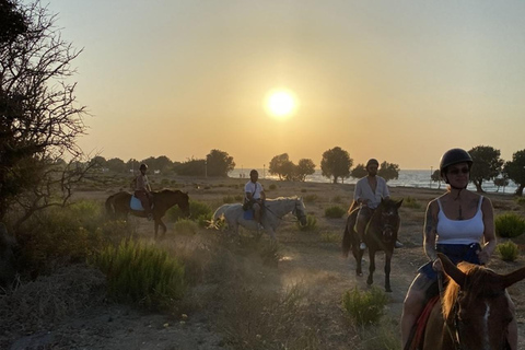 جزيرة رودس: ركوب الخيل على الشاطئ عند غروب الشمس