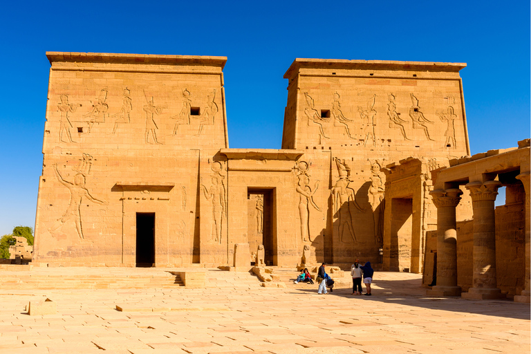 Van Aswan: Philae Temple & Motorboat Tour naar Nubian Village