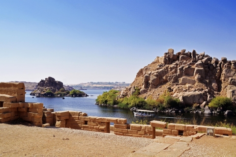 Van Aswan: Philae Temple & Motorboat Tour naar Nubian Village
