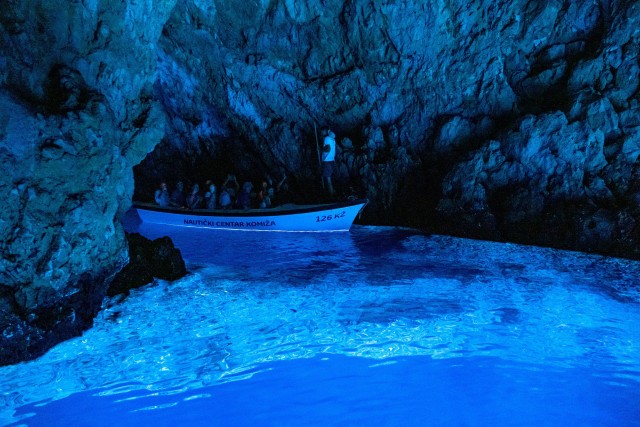 Visit From Milna or Supetar Magical Blue Cave Island Hopping in Hvar, Croácia