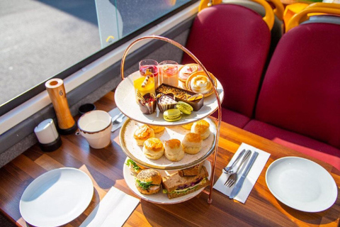 London: Afternoon Tea Bus mit einem Glas ProseccoLondon: Panorama-Bustour mit Nachmittagstee – Oberdeck