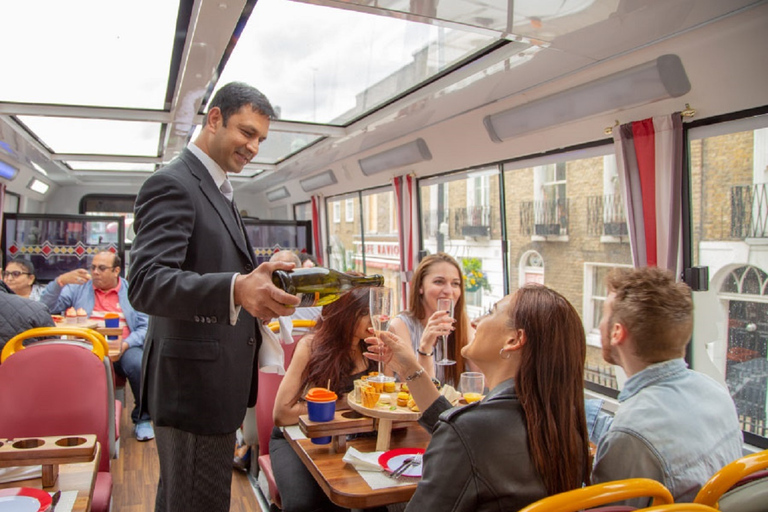 London: Afternoon Tea Bus mit einem Glas ProseccoLondon: Panorama-Bustour mit Nachmittagstee – Oberdeck