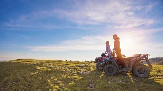 rovaniemi midnight sun atv ride during the golden hour