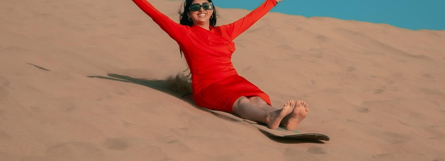 Agadir/Taghazout : sandboard et thé au coucher du soleil avec spectacle de feu