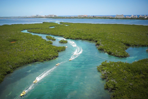 Cancun: speedboat door mangrovejungle & snorkelen