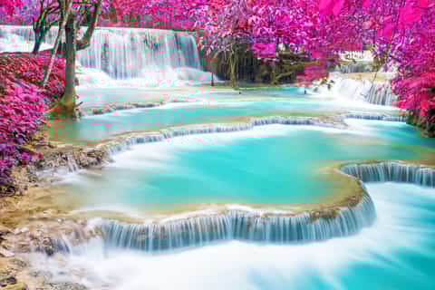 Pak Ou Caves, Whisky Village & Kuang Si Falls Day Trip
