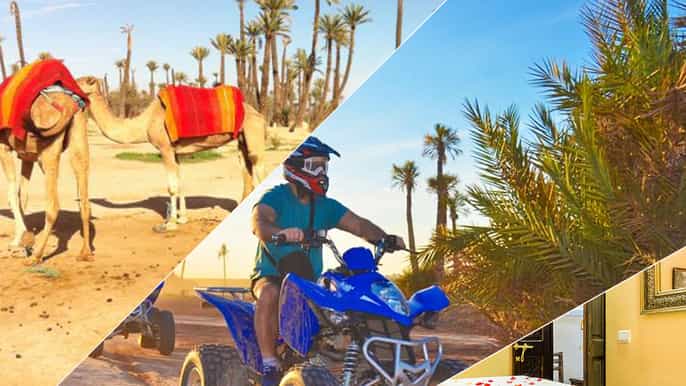 marrakech day trip with camel ride quad bike spa