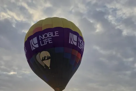 Giro in mongolfiera all'alba di Noble Life sopra il deserto di Dubai