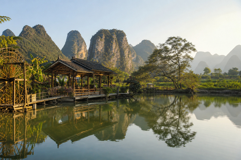 Yangshuo Ticket: Ruyi Peak, Silver Cave, Yulong River & More Li River Bamboo Raft Round Trip with Shuttle
