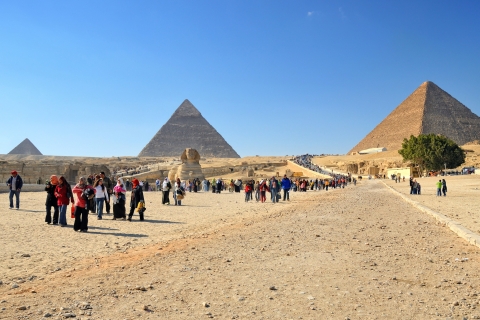 Caire : demi-journée aux pyramides de Gizeh et au SphinxVisite en groupe sans les frais d'entrée