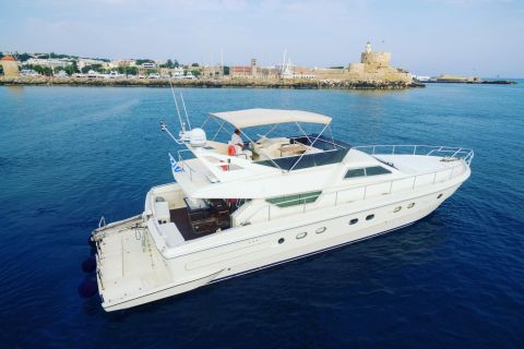 From Rhodes Town: Private Yacht Cruise to Lindos with Lunch