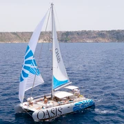 Palma de Mallorca: Deluxe Katamaran Segeltour mit Mahlzeit