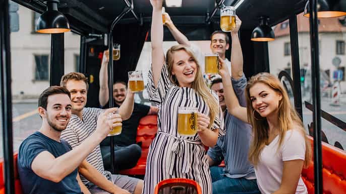 prague party beer bus