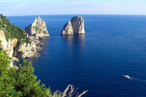 Desde Sorrento: tour guiado en barco por Capri y parque natural de Ieranto