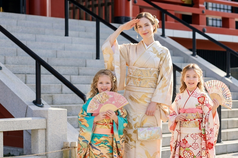 Tokyo: Asakusa Kimono Rental with Hairstyling & Photoshoot Female Basic Packages