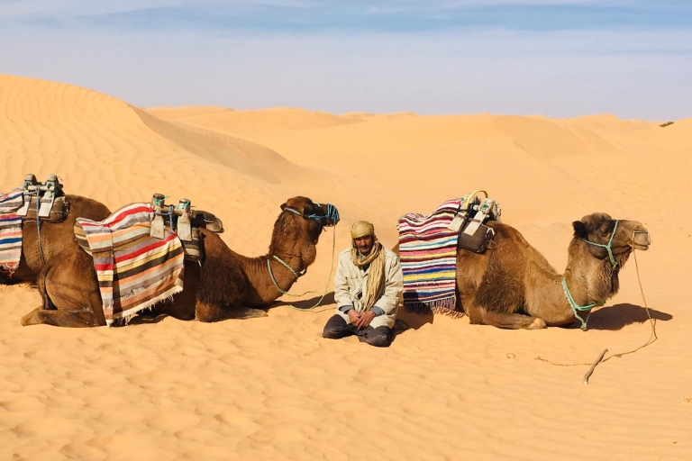 Depuis Djerba : excursion de 3 jours à Cheninni Ksar GhilaneVisite avec balade en chameau