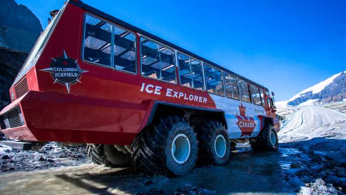Jasper: entrada a Columbia Icefield Skywalk y Ice Explorer