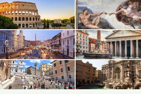 Rome : visite des places, du Vatican et du Colisée, déjeuner et transferts