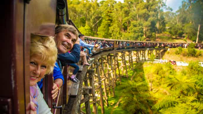 from melbourne puffing billy steam train dandenong ranges