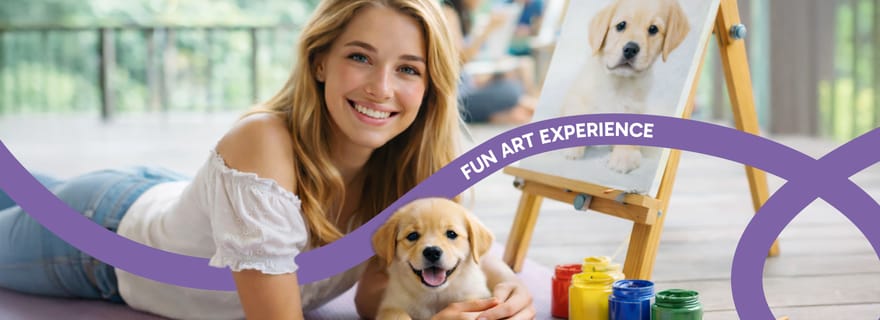 Bali : Peinture avec des chiots - Ubud, Canggu